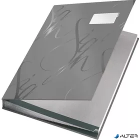   Aláírókönyv, A4, 18 részes, karton, LEITZ "Design", szürke