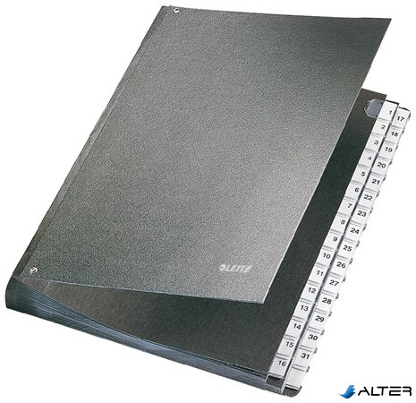 Előrendező, A4, 1-31, karton, LEITZ, fekete