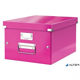 Doboz, A4 méret, LEITZ "Click&Store", rózsaszín