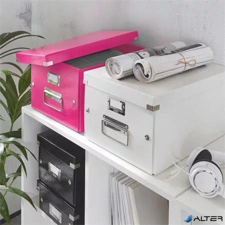 Doboz, A4 méret, LEITZ "Click&Store", rózsaszín
