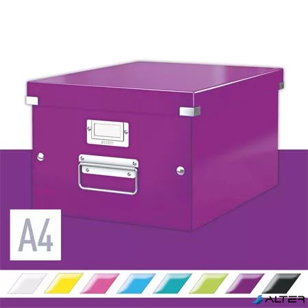 Doboz, A4 méret, LEITZ "Click&Store", lila