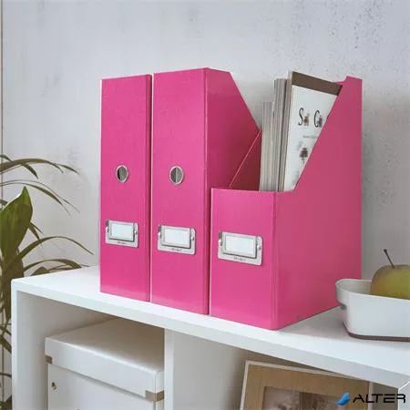 Iratpapucs, PP/karton, 95 mm, LEITZ "Click&Store", rózsaszín