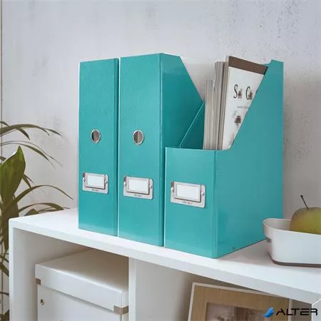 Iratpapucs, PP/karton, 95 mm, LEITZ "Click&Store", jégkék