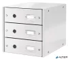 Irattároló, laminált karton, 3 fiókos, LEITZ "Click&Store", fehér