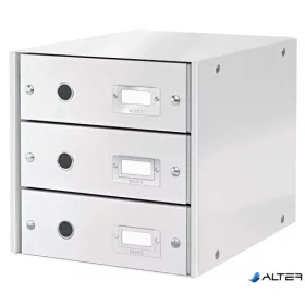   Irattároló, laminált karton, 3 fiókos, LEITZ "Click&Store", fehér