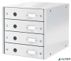 Irattároló, laminált karton,  4 fiókos, LEITZ "Click&Store", fehér