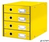 Irattároló, laminált karton, 4 fiókos, LEITZ "Click&Store", sárga
