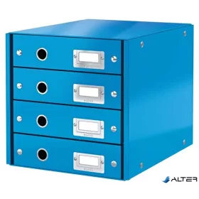   Irattároló, laminált karton, 4 fiókos, LEITZ "Click&Store", kék