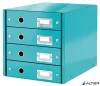 Irattároló, laminált karton, 4 fiókos, LEITZ "Click&Store", jégkék
