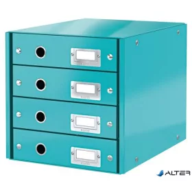   Irattároló, laminált karton, 4 fiókos, LEITZ "Click&Store", jégkék