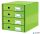 Irattároló, laminált karton, 4 fiókos, LEITZ "Click&Store", zöld