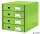 Irattároló, laminált karton, 4 fiókos, LEITZ "Click&Store", zöld