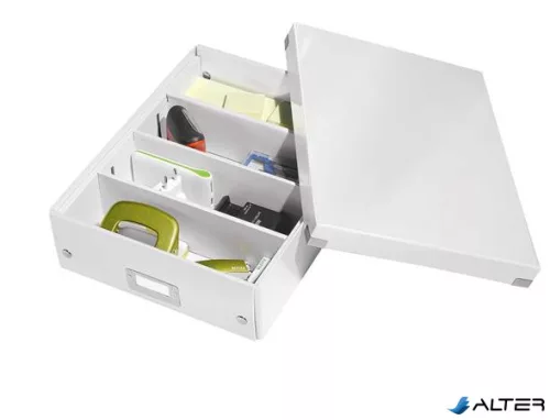 Doboz, rendszerező, M méret, LEITZ "Click&Store", fehér