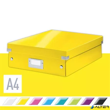 Doboz, rendszerező, M méret, LEITZ "Click&Store", sárga