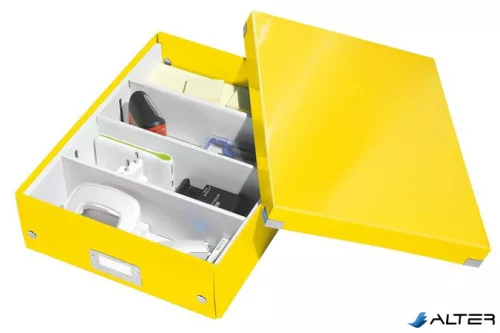 Doboz, rendszerező, M méret, LEITZ "Click&Store", sárga