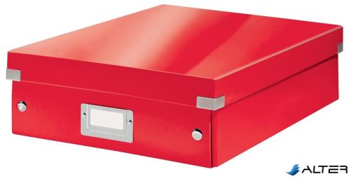 Doboz, rendszerező, M méret, LEITZ "Click&Store", piros
