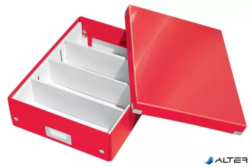 Doboz, rendszerező, M méret, LEITZ "Click&Store", piros