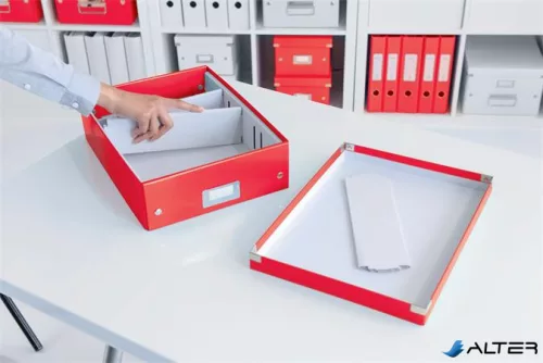 Doboz, rendszerező, M méret, LEITZ "Click&Store", piros