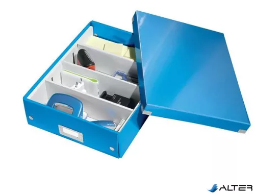 Doboz, rendszerező, M méret, LEITZ "Click&Store", kék