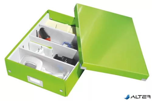 Doboz, rendszerező, M méret, LEITZ "Click&Store", zöld