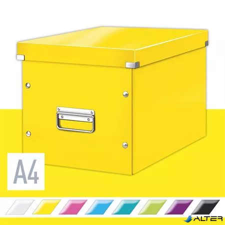 Doboz, L méret, LEITZ "Click&Store", sárga