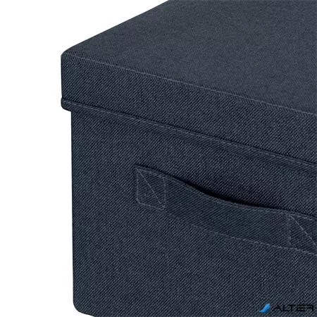 Doboz, szövet borítású, M méret, LEITZ "Fabric", sötétszürke