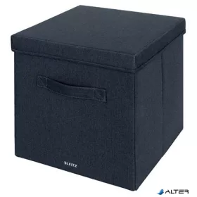   Doboz, szövet borítású, L méret, LEITZ "Fabric", sötétszürke