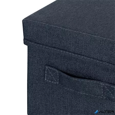 Doboz, szövet borítású, S méret, LEITZ "Fabric", sötétszürke