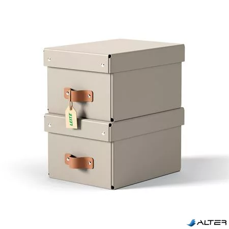 Tárolódoboz, S méret, LEITZ "Puro", homokbézs