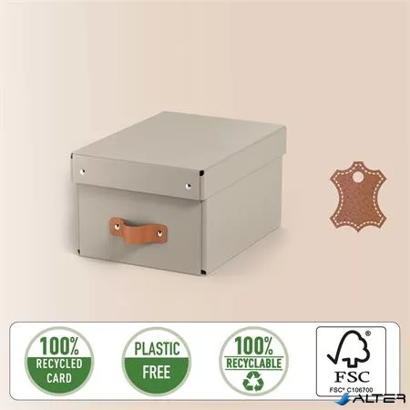 Tárolódoboz, S méret, LEITZ "Puro", homokbézs