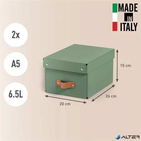 Tárolódoboz, S méret, LEITZ "Puro", zsályazöld