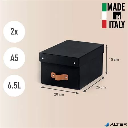 Tárolódoboz, S méret, LEITZ "Puro", fekete