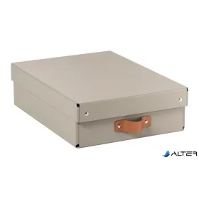   Tárolódoboz, M méret, alacsony, LEITZ "Puro", homokbézs