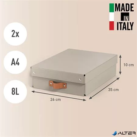 Tárolódoboz, M méret, alacsony, LEITZ "Puro", homokbézs