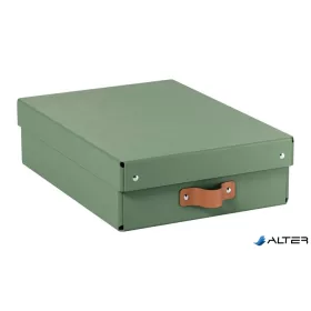   Tárolódoboz, M méret, alacsony, LEITZ "Puro", zsályazöld