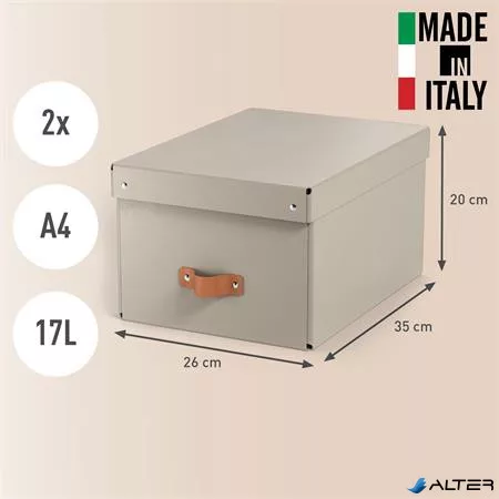 Tárolódoboz, M méret, LEITZ "Puro", homokbézs