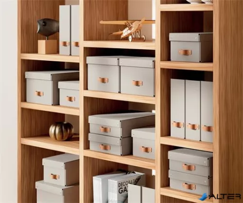 Tárolódoboz, M méret, LEITZ "Puro", homokbézs