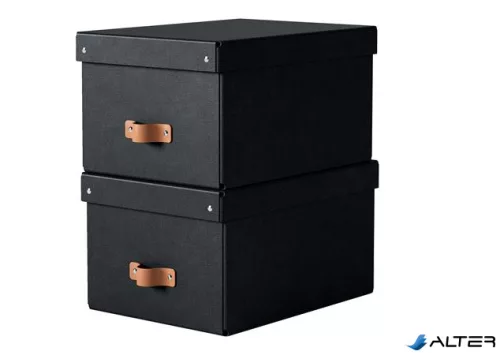 Tárolódoboz, M méret, LEITZ "Puro", fekete