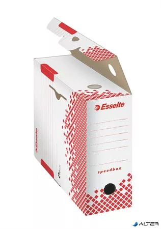 Archiválódoboz, A4, 100 mm, karton, ESSELTE "Speedbox", fehér