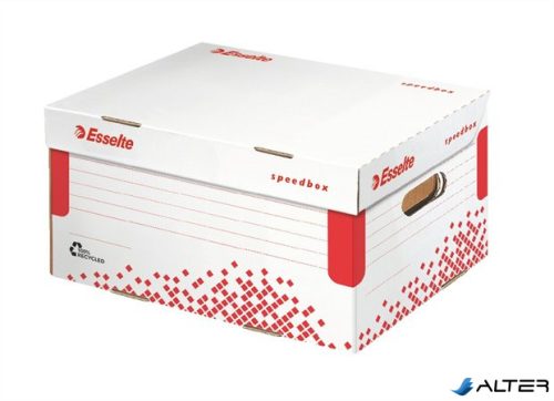 Archiválókonténer, S méret, újrahasznosított karton, ESSELTE "Speedbox", fehér