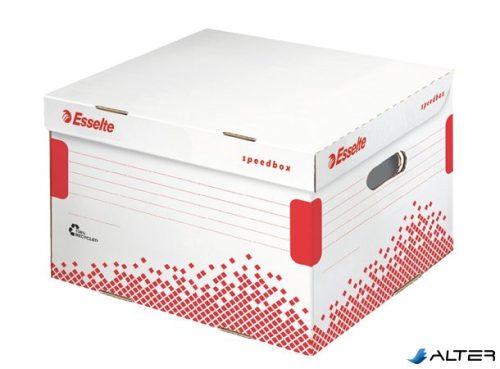 Archiválókonténer, L méret, újrahasznosított karton, ESSELTE "Speedbox", fehér