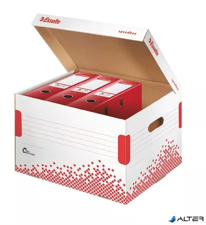 Archiválókonténer, újrahasznosított karton, felfelé nyíló, ESSELTE "Speedbox", fehér