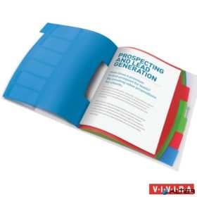   Előrendező, A4, 6 részes, műanyag, ESSELTE "Vivida", áttetsző