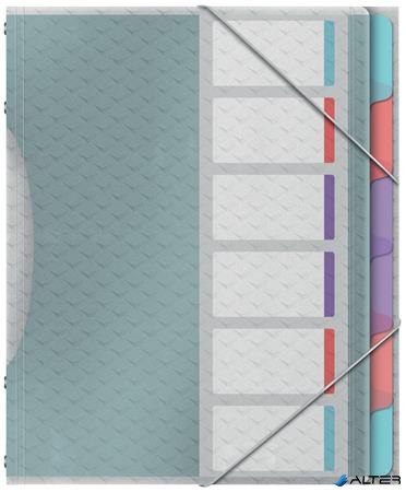Előrendező, A4, 6 részes, műanyag, ESSELTE "Colour’Breeze", áttetsző