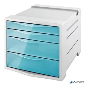  Irattároló, műanyag, 4 fiókos, ESSELTE "Colour'Breeze", áttetsző kék