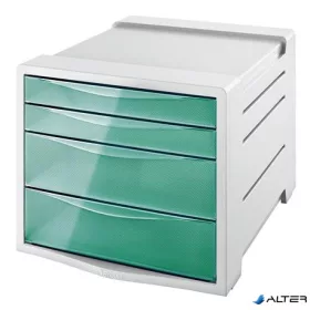   Irattároló, műanyag, 4 fiókos, ESSELTE "Colour'Breeze", áttetsző zöld