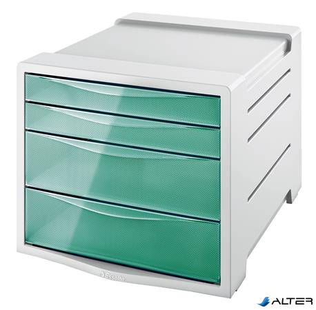 Irattároló, műanyag, 4 fiókos, ESSELTE "Colour'Breeze", áttetsző zöld