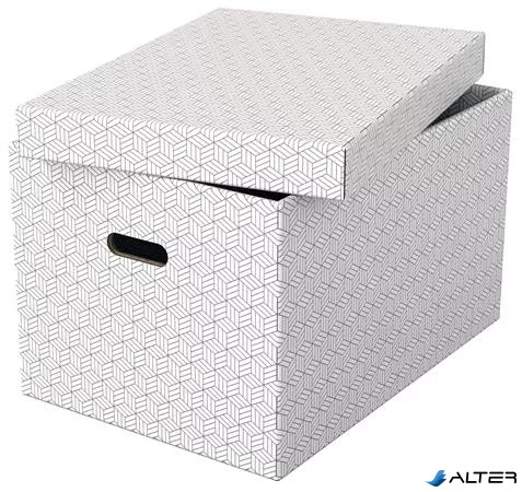 Tárolódoboz, L méret, ESSELTE "Home", fehér