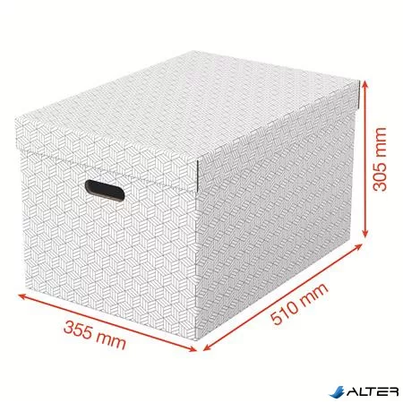 Tárolódoboz, L méret, ESSELTE "Home", fehér