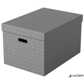 Tárolódoboz, L méret, ESSELTE "Home", szürke